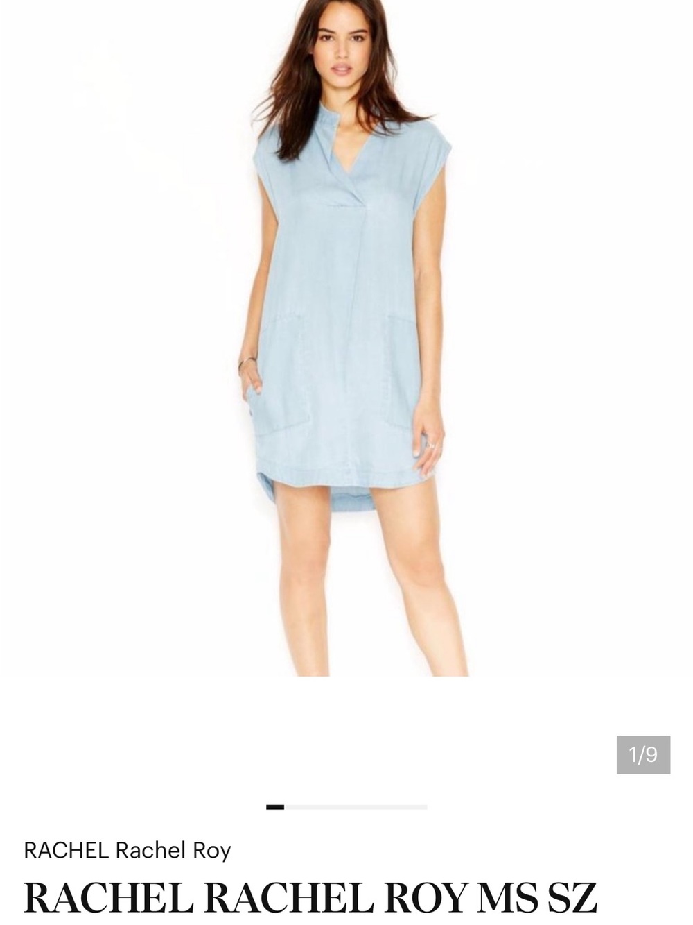 RACHEL Rachel Roy Light Blue Sleeveless Chambray Tunic Size Medium